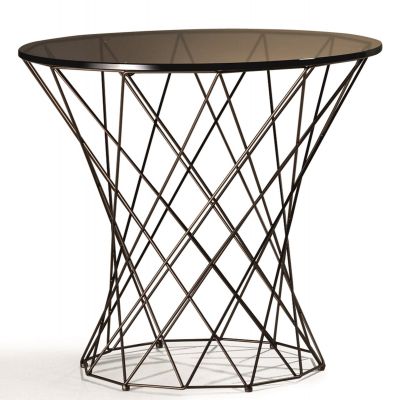 Oota Beistelltisch von Walter Knoll mit Glasplatte und filigranem Drahtgestell. Moderner Beistelltisch für Wohnzimmer.